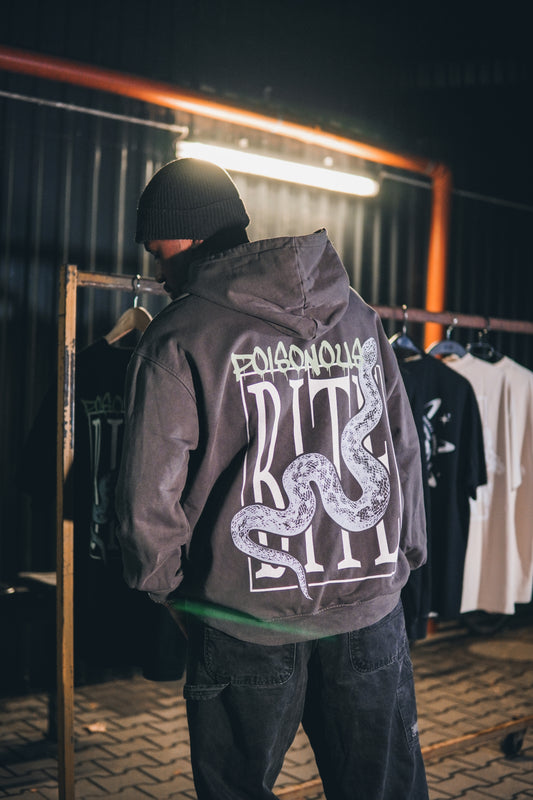 440G Oversized Hoodie | "Poisonous Bite" (Carbon Grey)