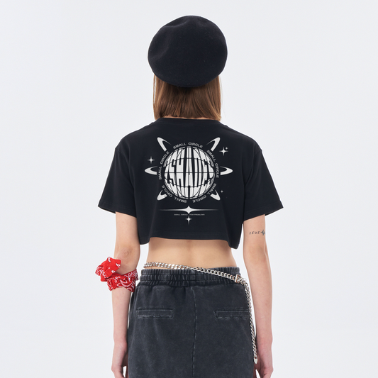 200G CROP TEE | "SMALL CIRCLE" (Black)