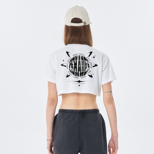 200G CROP TEE | "SMALL CIRCLE" (White)